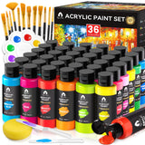 52 PCS Acrylic Paint Set with 12 Brushes, 2 Knives and Palette, 36 Colors (2oz/60ml) Art Craft Paints Gifts for Adults Kids Artists Beginners, Art VigorFun