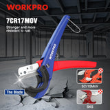 WORKPRO PEX Pipe Cutter with Sharp 7Cr17MoV Blades, Hose Cutter with 1/8"-1-5/8" Cutting Capacity, Tubing Cutter for PPR, PE, PP, and Rubber Hoses, WORKPRO