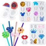 NiArt 8mm Straw Topper Epoxy Resin DIY Casting Silicone Mold Kit, 5 Molds with 14 Shapes NiArt