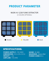 Solder Fume Extractor - MUIN 3 Stage Filtration Solder Smoke Absorber for Soldering and Wood Burning,Portable Soldering Fume Extractor Fan for MUIN