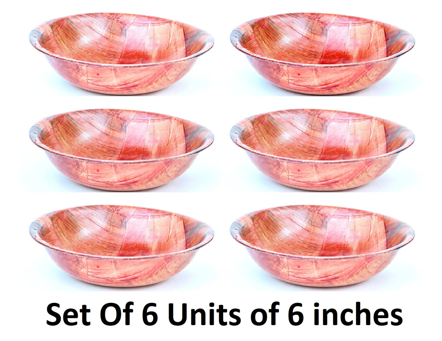 United Brands USA Wood Wooden Salad Bowl Set 6 (6 inches) United Brands USA