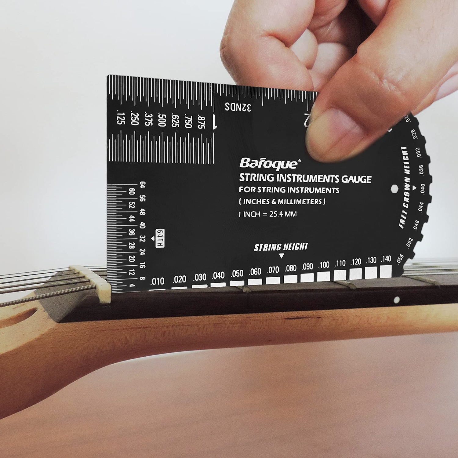 Baroque Stringed Instrument Action Ruler Gauge Luthier Measuring Tool for Electric Acoustic Guitar Bass Ukulele Mandolin Banjo SIG-10 Baroque