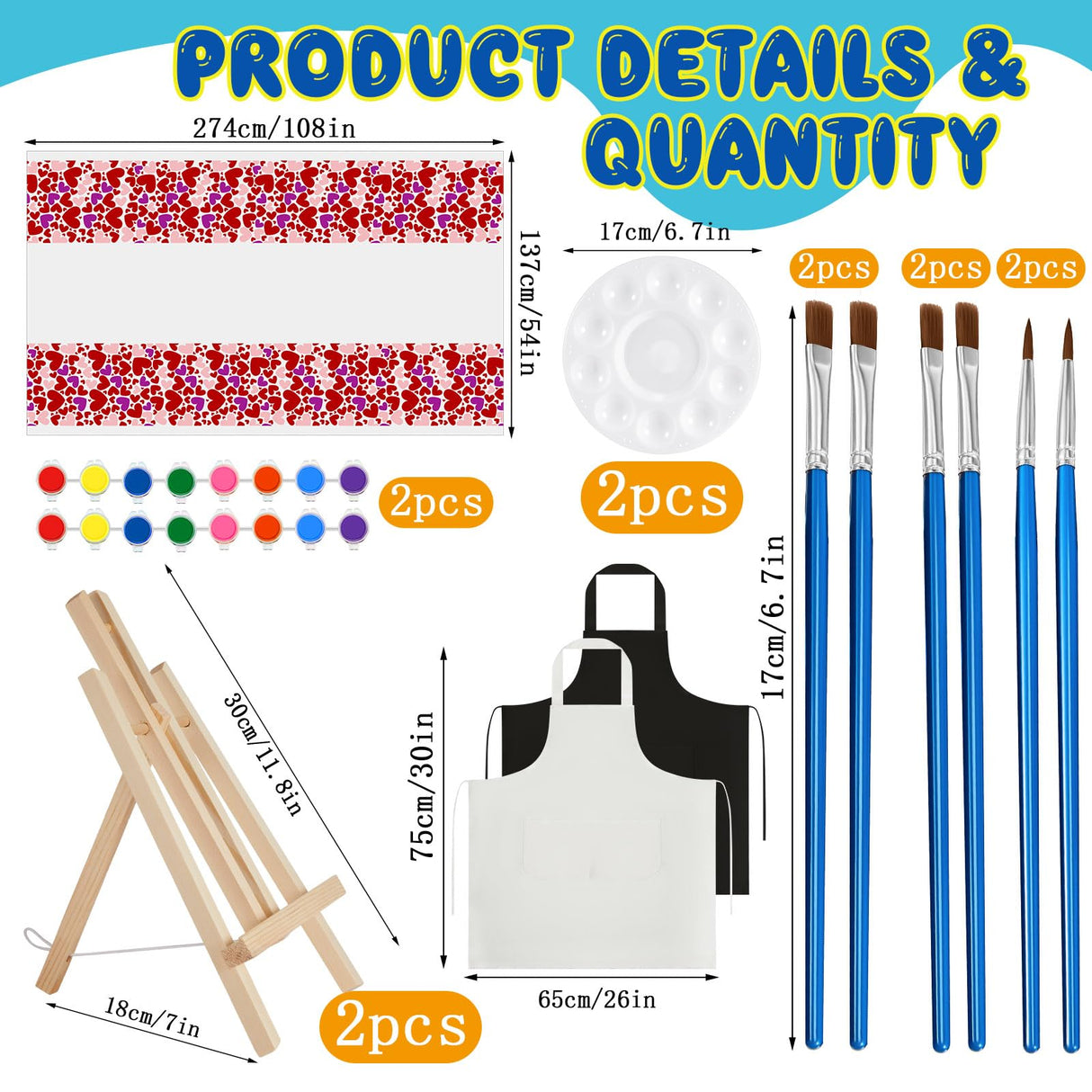 Yeaqee 13 Pcs Sip and Paint Kit Valentines Couple Painting Kit Supplies Canvas Painting Art Painting Set Pre Drawn Stretch Canvas Kit for Couple Date Yeaqee