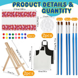 Yeaqee 13 Pcs Sip and Paint Kit Valentines Couple Painting Kit Supplies Canvas Painting Art Painting Set Pre Drawn Stretch Canvas Kit for Couple Date Yeaqee