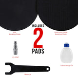 TCP Global Professional Heavy Duty 6" Dual-Action Random Orbit Air Palm Sander with Both PSA and Hook & Loop Backing Pads - Orbital Pneumatic Sanding TCP Global