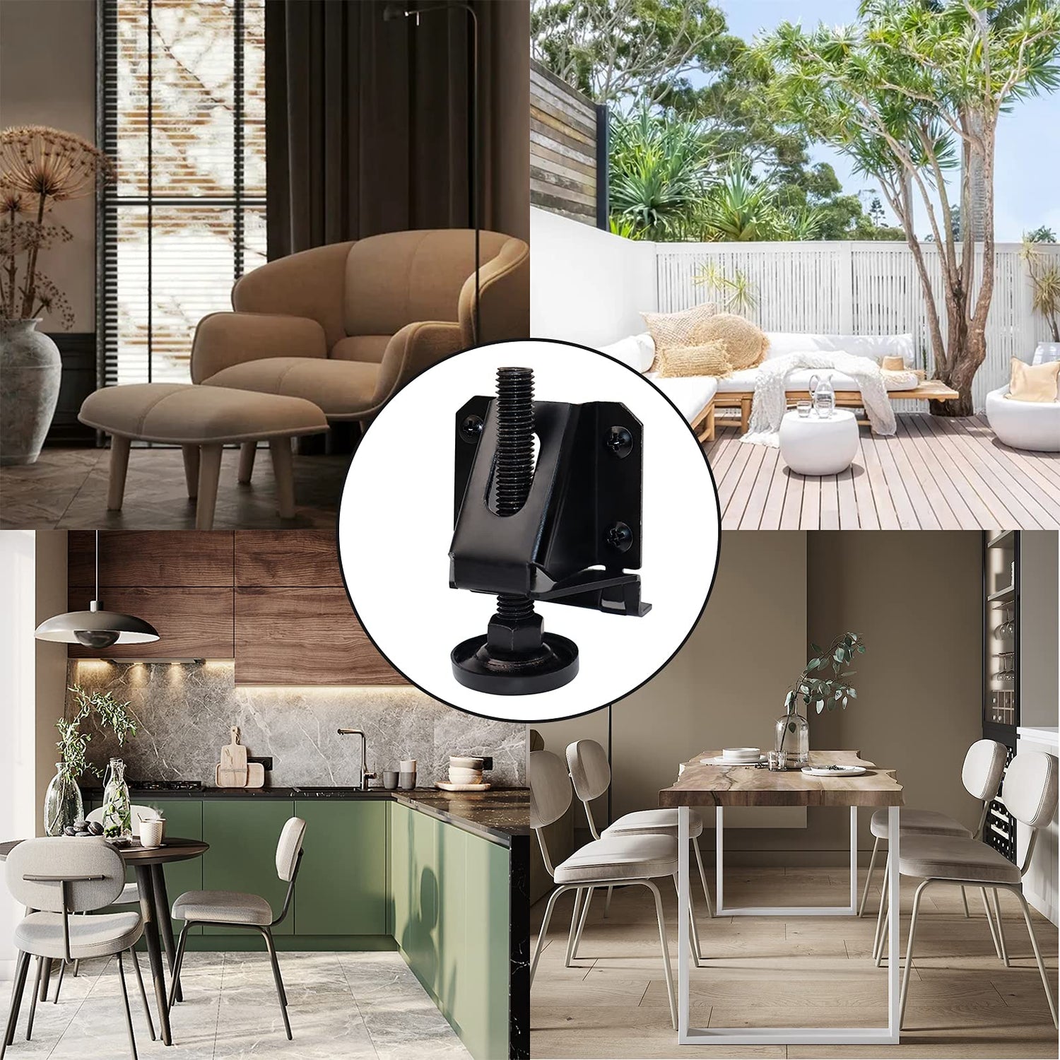 LOSCHEN 4 PCS Heavy Duty Adjustable Leveling Feet for Furniture,Hexagon Nuts Lock Furniture Legs Levelers,for Table, Cabinets, Workbench,Shelving LOSCHEN