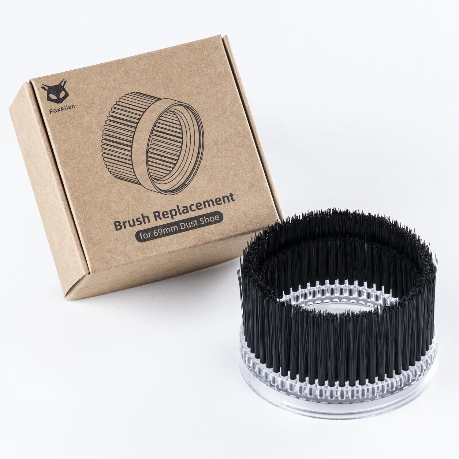 FoxAlien Brush Replacement for 69mm Diameter Dust Shoe for CNC Router Machine, Compatible with 52mm Spindle Motor and 65mm Router, Hose Diameter 38mm FoxAlien