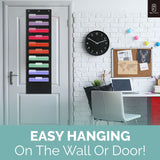 Black Pocket Chart for Classroom - 10 Pocket Storage Rainbow Pocket Charts , 2 Over Door Hangers Included, Hanging Wall File Organizer for File Hippo Creation