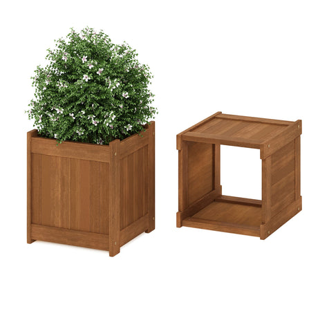 Furinno FG16450 Tioman Hardwood Flower Box, One-Pack, Natural Furinno
