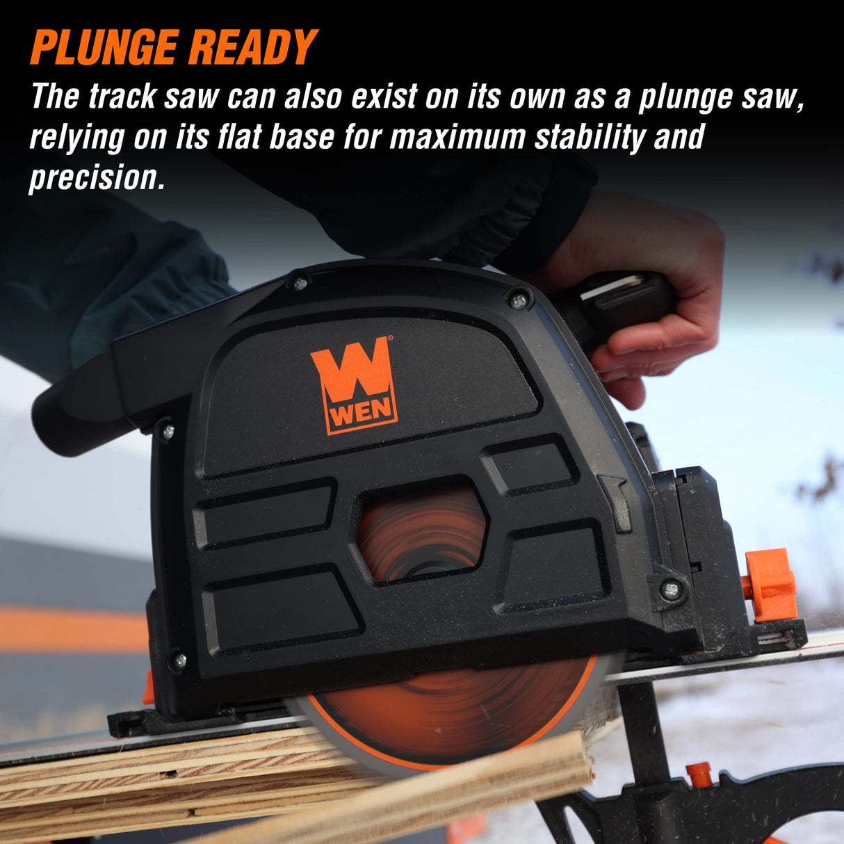 WEN Cordless 6.5-Inch Track Saw, Brushless with Variable Speed (Tool Only, 20V Max Battery Not Included) (20691BT) WEN