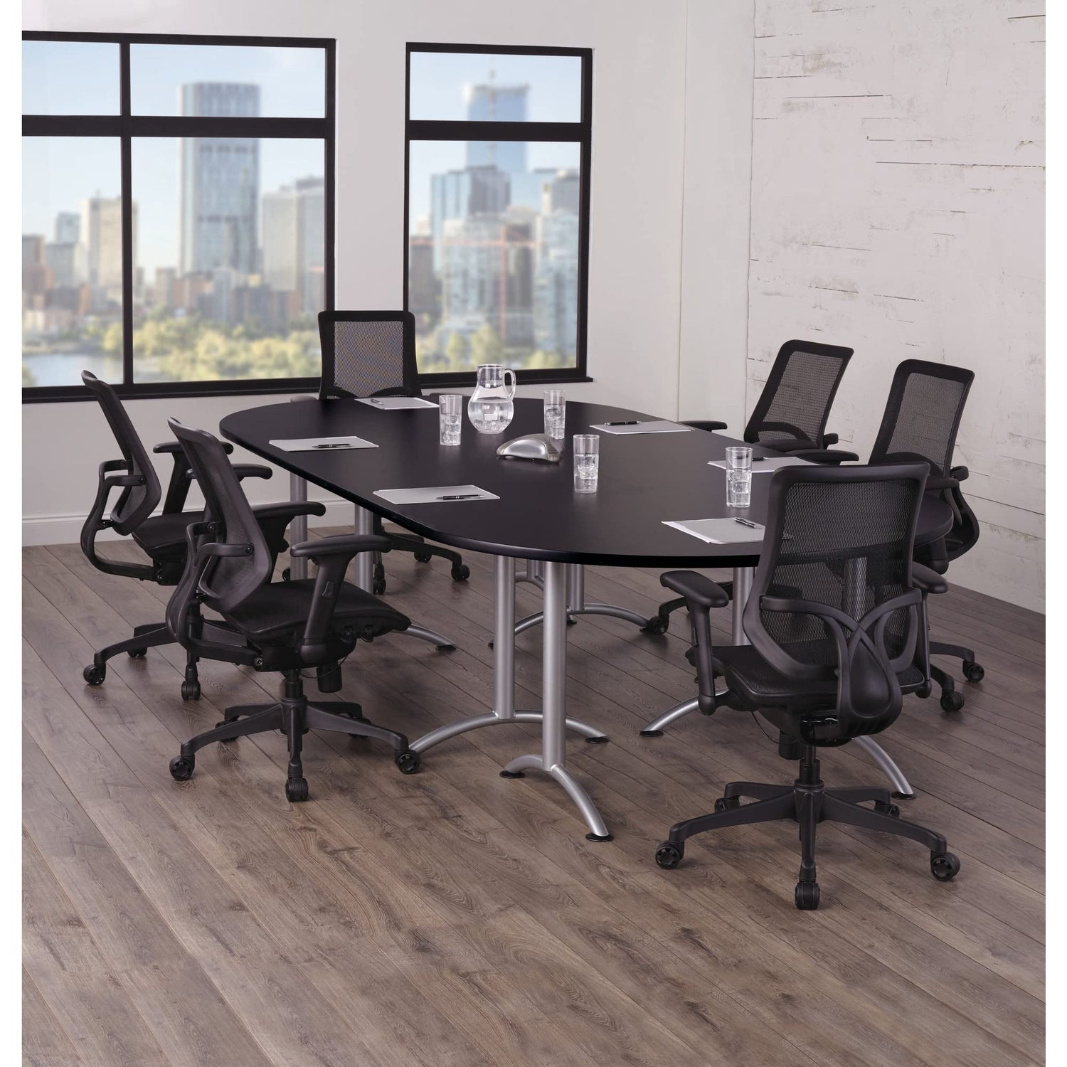 WorkPro® 1000 Series Ergonomic Mesh/Mesh Mid-Back Task Chair, Black/Black, BIFMA Compliant WorkPro