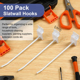 Tandefio 100 Pcs Slatwall Hooks 6 Inch Panel Display Hooks Metal Slat Wall Hanging Hooks Pegboard Heavy Duty Slat Board Hooks for Garage Retail Shop Tandefio