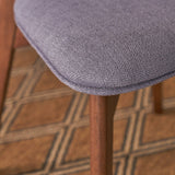 Christopher Knight Home Abrielle Mid-Century Modern Fabric Dining Chairs with Natural Walnut Finished Rubberwood Frame, 2-Pcs Set, Dark Grey / Christopher Knight Home