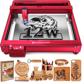 WIZMAKER L1 Laser Engraver, 12W Output Powerful Laser Cutter DIY Laser Engraving Machine + WIZMAKER Upgraded Honeycomb Laser Bed, Spliceable Laser WIZMAKER