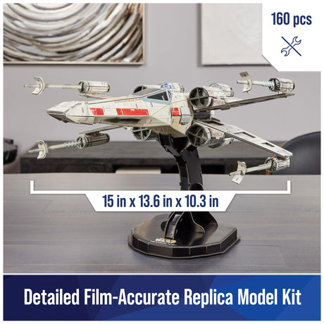 Star Wars T-65 X-Wing Starfighter 3D Model Kit by 4D Build - 160 Piece Desk Decor for Teens & Adults 4D Build