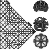 Modular Interlocking Cushion 12 Pcs 11.8" x 11.8" Interlocking Rubber Floor Drain Holes Non-Slip Splicing Drainage Mats for Deck, Shower, Kitchen, ToLanbbt