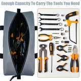 MELOTOUGH Utility Tool Tote bag Combo Kit-Includes 2 Medium Tool Organizer Bags for Electrician, Plumbing, Gardening, HVAC & More (Black&Grey) MELOTOUGH