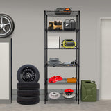 REGILLER 6-Wire Shelving Metal Storage Rack Adjustable Shelves,Standing Storage Shelf Units for Laundry Bathroom Kitchen Pantry Closet (Black,30L x REGILLER