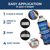 Brilliance Laser Inks 12 Oz Black Aluminum Laser Marking Spray for High Contrast Permanent Marks | Anti Clog Metal Engraving Aerosol Compatible with BRILLIANCE LASER INKS