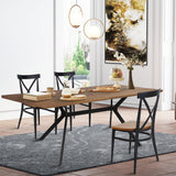 LUCKYERMORE 71"x35.5" Dining Table for 6-8 Mid-Century Modern Rectangle Wood Kitchen Table Farmhouse Dining Table for Dining Room Balcony Cafe Bar LUCKYERMORE