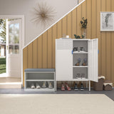 Washsemba Metal Storage Cabinet with Doors and Shelves, White Metal Cabinet, 3-Tier Office Cabinet,Metal Locker Storage Cabinet for Office, Home, Washsemba