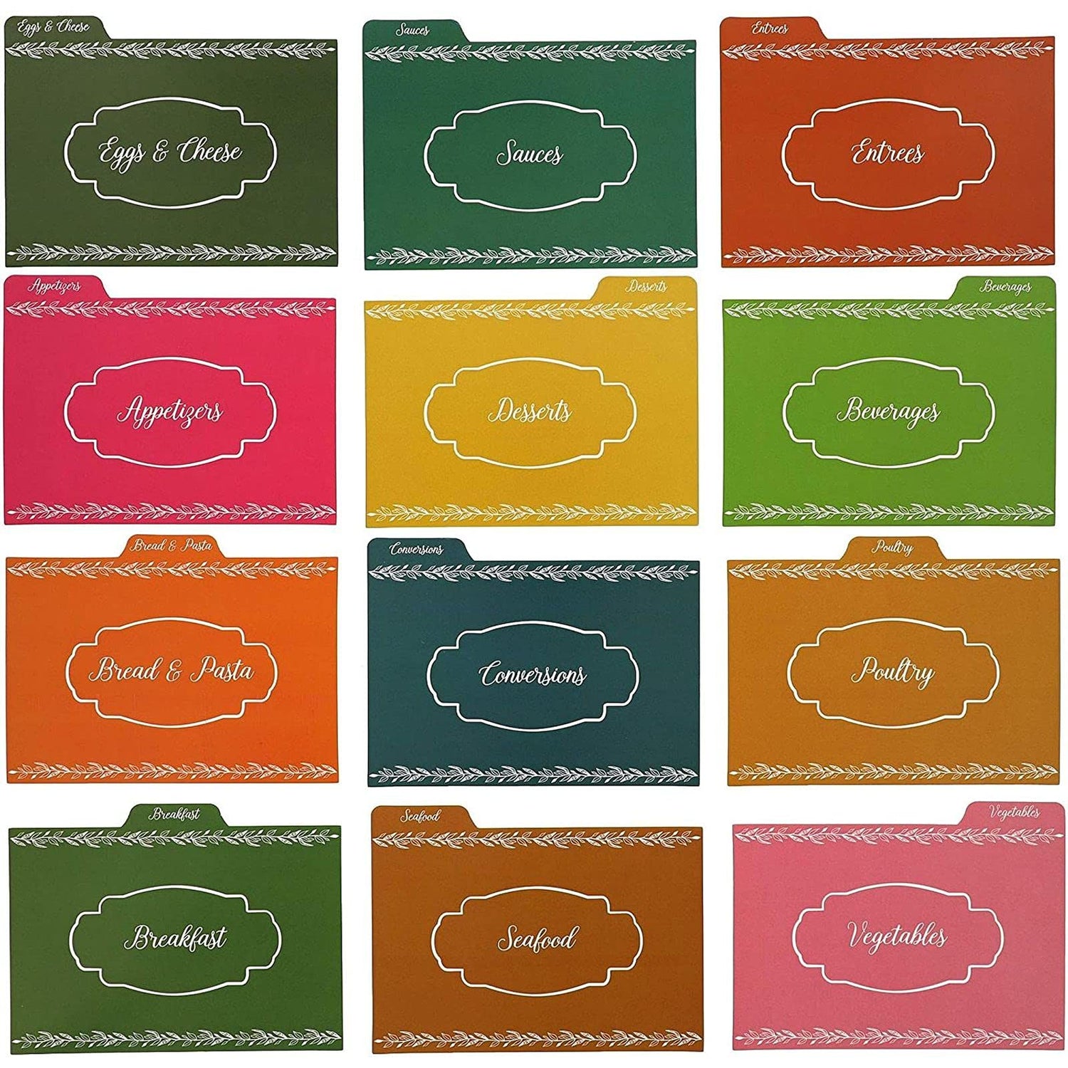 Juvale Wood Recipe Organization Box with Cards and Dividers Juvale