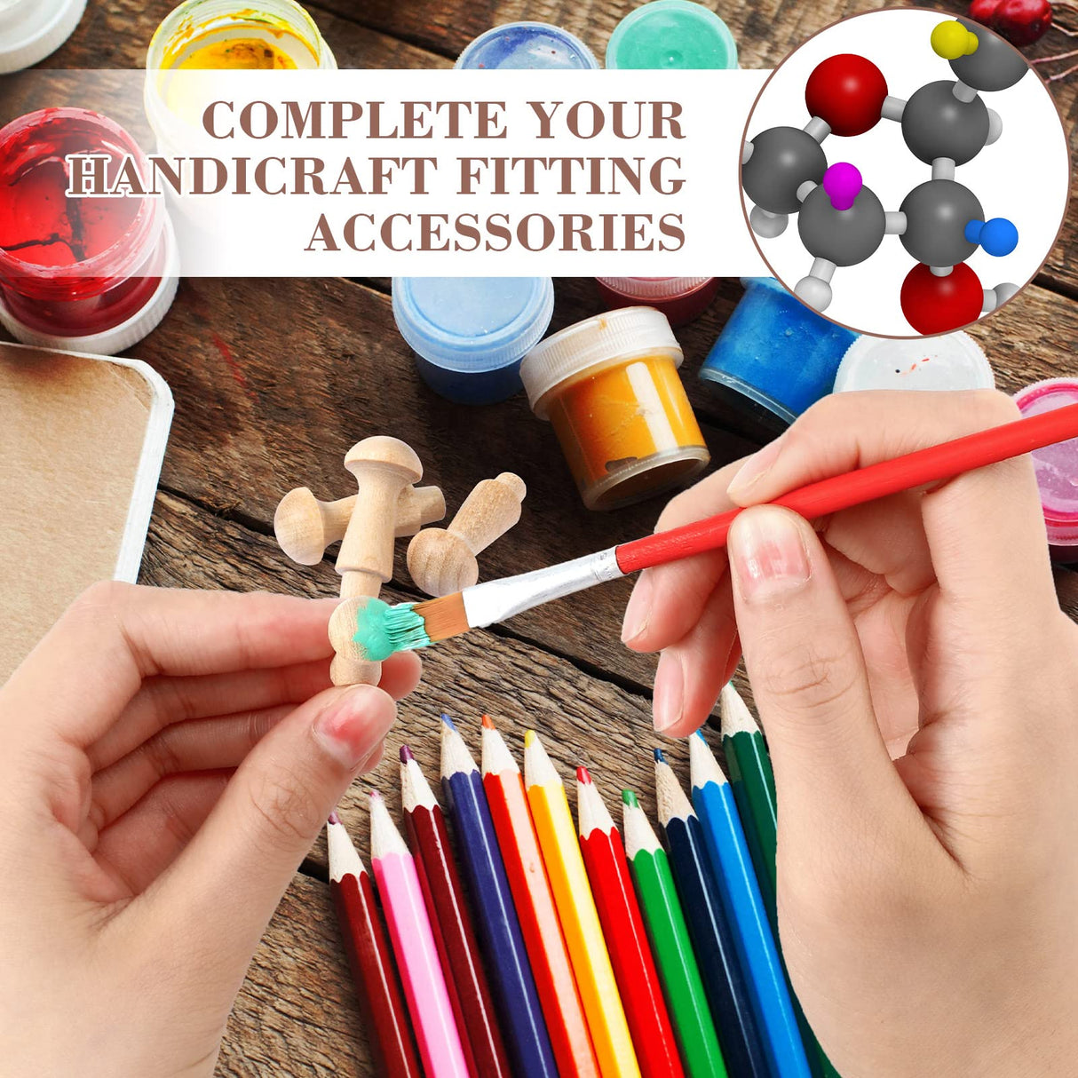 50 Pcs Mini Shaker Pegs Wooden Hooks Wall Mounted, Smooth Texture Wood Pegs for Hanging Coat Hat Towel Clothes Wall Organizing Supplies, 0.98 x 0.43 Yinkin