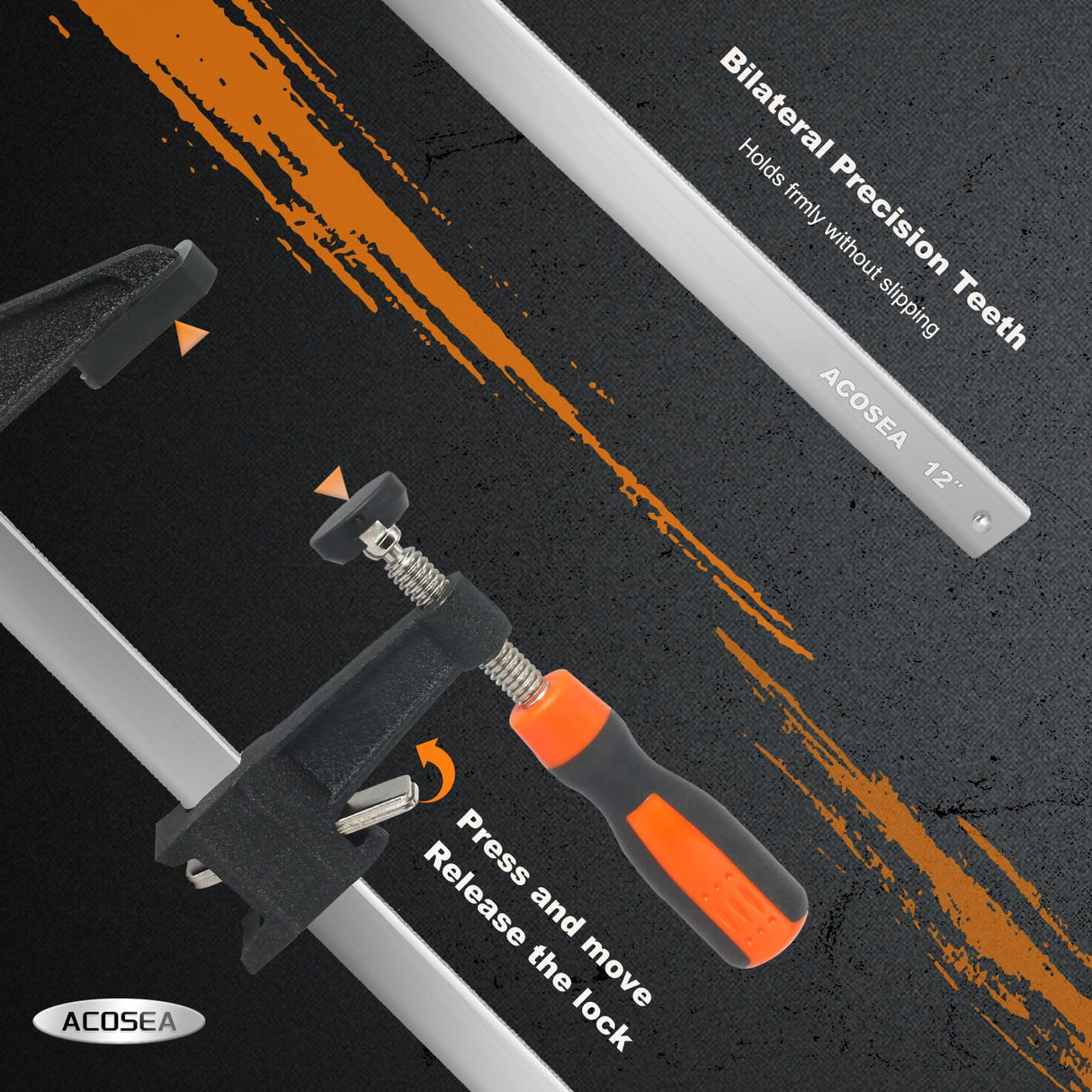 Woodworking Clamps,ACOSEA 4-Pack 36 Inch Long Bar Clamps Heavy Duty Adjustable and Release Quickly,Wood Clamps Throat Depth 2.5 Inch Clamps Force 600 ACOSEA