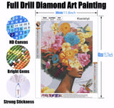 Ksxistiyt Diamond Art Painting Kits for Adults, Flower Women Full Drill Diamond Dots Paintings for Beginners, Round 5D Paint with Diamonds Pictures Ksxistiyt