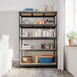 BuxWellBang 48" W x 24" D x 72" H Adjustable Garage Storage Shelves - 5-Shelf Heavy Duty Shelving Unit, Metal Utility Storage Organizer Racks for BuxWellBang