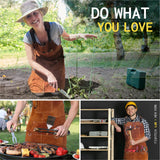 FIGHTECH® Leather Work Apron with Tool Pockets For Welding w Kevlar Stitching | Woodworking Shop | Adjustable M-XXL (Brown, Leather) FIGHTECH