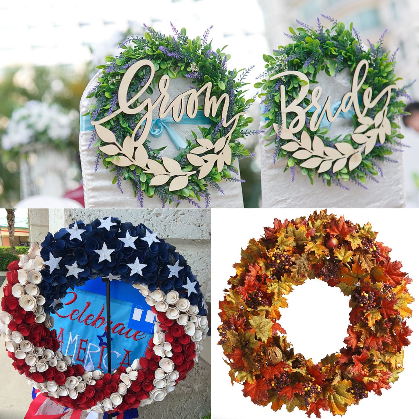 12 Pcs Wooden Wreath Frames for Crafts Unfinished Wooden Craft Floral Hoop Rings DIY Christmas Garland Wood Hanging Decorations for DIY Christmas