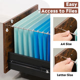 DEVAISE 3 Drawer Wood Mobile File Cabinet, Rolling Filing Cabinet for Letter/A4 Size, Rustic Brown DEVAISE