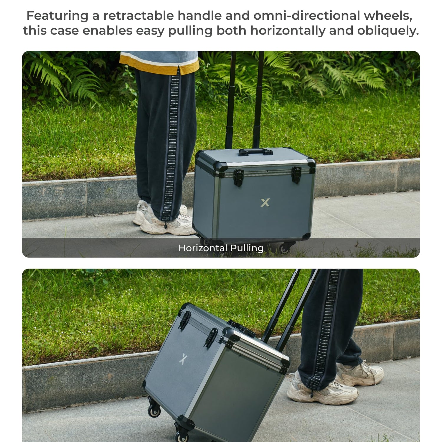 xTool F1 Rolling Hard Case for F1 Craftshow, Shockproof Shell and Embedded Foam Protect F1 Laser Machine, Retractable Handle and Omni-directional xTool