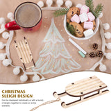 The Office Ornaments 5 Pcs Christmas Sled Ornaments Unfinished Wood Miniature Sleigh for Xmas Tree Hanging Decoration Christmas Sled Decor SEWACC
