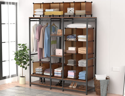 HOMIDEC Cube Storage Organizer 16-Cube Storage Shelf, Closet Organizer for Garment Racks, Closet Organizers and Storage with Metal Hammer, Bookshelf