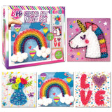 String Art Kit Girls Art Set - Flower, Heart, Rainbow, Unicorn Bedroom Decor for Girls8 Designs - 3D String Art 8.5x8.5in Boards - DIY Arts Crafts Creative Kids