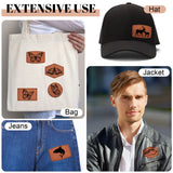 80 Pcs Blank Leatherette Hat Patches with Adhesive Rustic Patches Laser Supplies Faux Leather Hat Patches with Iron on Adhesive Bulk for Hat Shirt Juexica