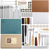 Leather Sewing Tools 44 pcs Leather Craft Tools Kit for Hand Sewing Stitching, Stamping Set and Saddle Making medoga
