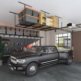 eShelf 4ftx8ft Overhead Garage Storage Rack, Heavy-Duty Metal Garage Ceiling Storage Rack, 22''-40" Adjustable Ceiling Drop-Down, 600 lb. Loading eShelf