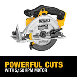 DEWALT 20V MAX Circular Saw, 6-1/2-Inch Blade, 460 MWO Engine, 0-50 Degree Bevel Capability, Bare Tool Only (DCS391B) DEWALT