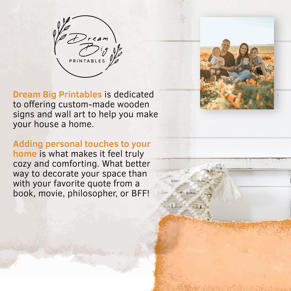 Custom Wood Signs Personalized | Farmhouse Decor | Personalized Signs | Personalized Rustic Wood Signs | Father's Day Gift | Custom Sign | Great DREAM BIG PRINTABLES