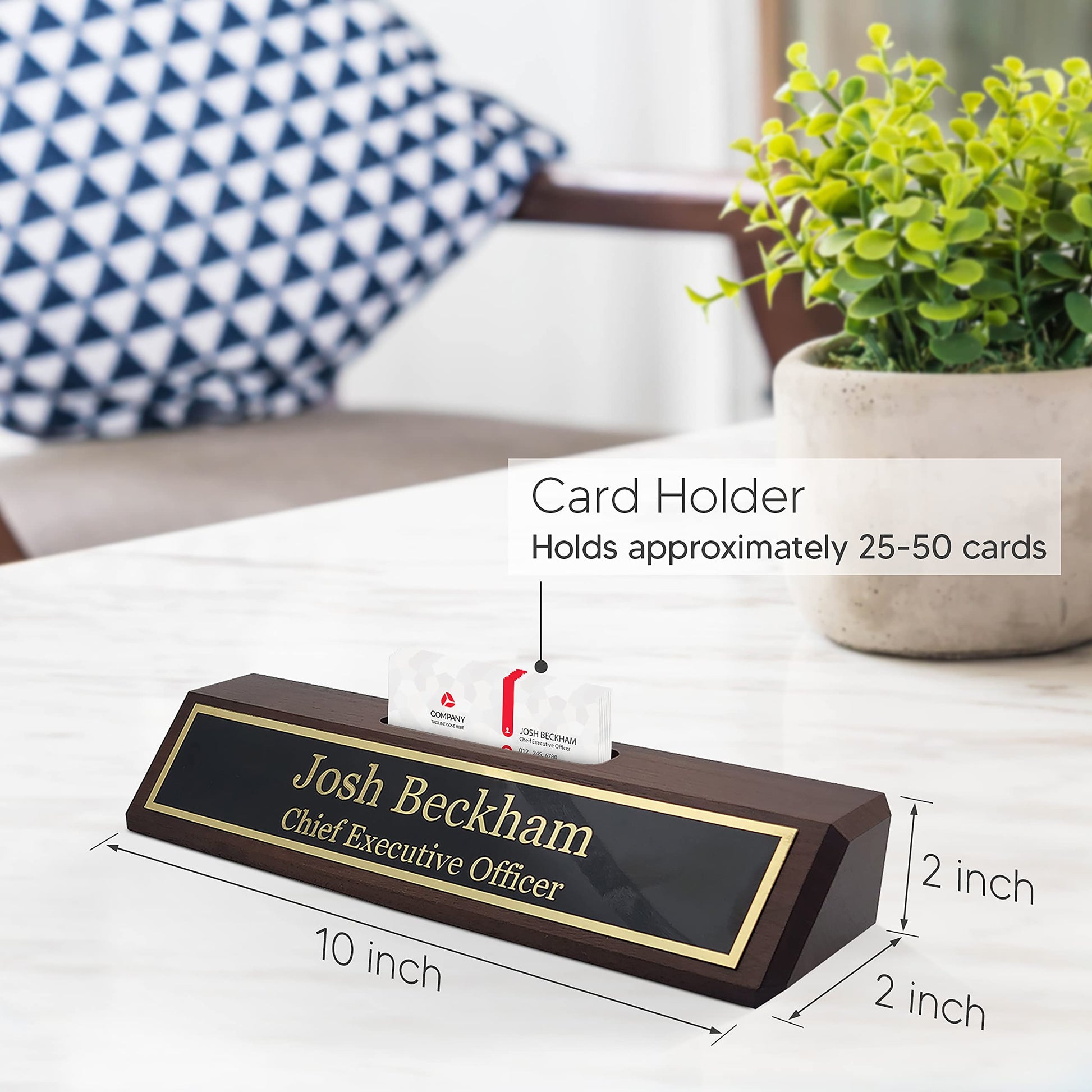 Engraving International Elegant Wood Name Plate for Desk | Custom Desk Name Plate Personalized Gift for Office, The Perfect Engraved Name Plaque - - WoodArtSupply