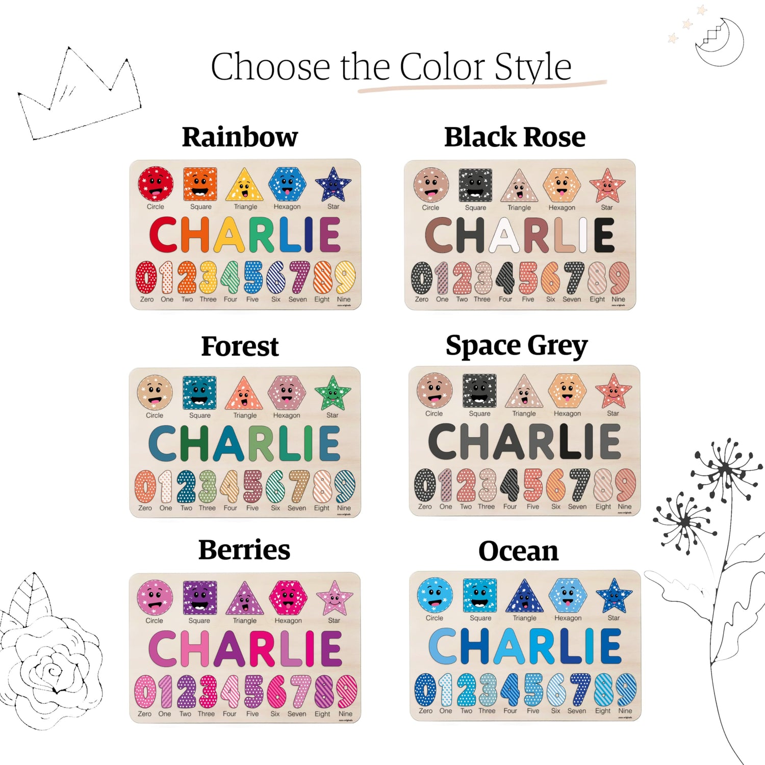 Boy and Girl Personalized Birthday Gift, Custom Handmade Name Puzzle with Animals, Gift for Kids, Christmas Gifts, Unique New Baby Gift Zuzu Puzzle