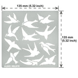 Aleks Melnyk No.468 Metal Stencil, Many Swallows Fly in The Sky, Birds, Animals, Small Stencil, 1 PC, Template for Wood Burning, Engraving, Crafting, Aleks Melnyk