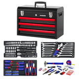 WORKPRO 408-Piece Mechanics Tool Set, General Household Home Repair Tool Kit with 3-Drawer Heavy Duty Metal Box, Hand Tool Kit Set 1 Pack WORKPRO
