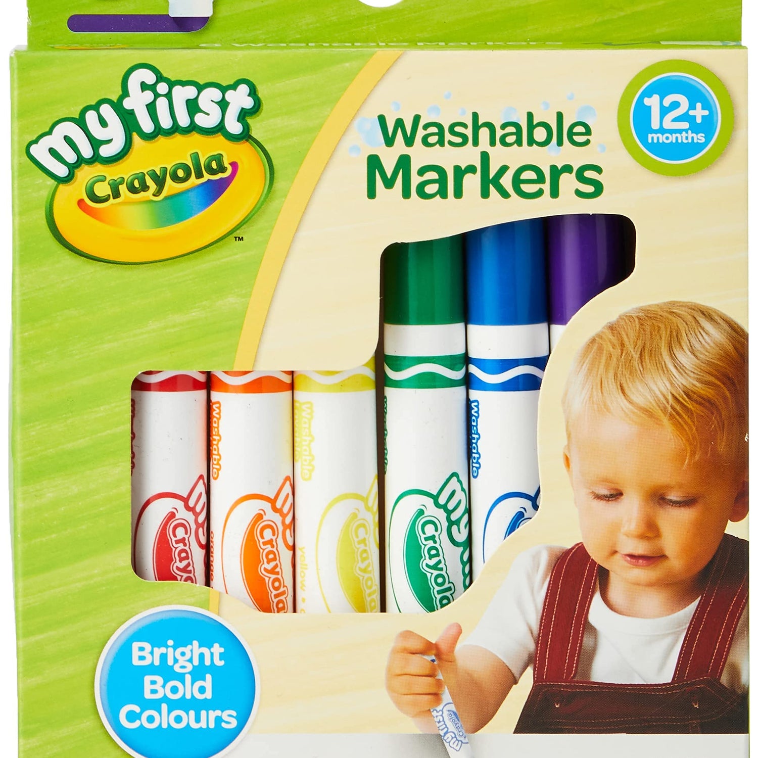 CRAYOLA MyFirst Washable Markers - Assorted Colours (Pack of 8) | Easy-Grip Markers Ideal for Toddlers Hands | Ideal for Kids Aged 12+ Months Crayola