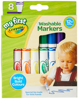 CRAYOLA MyFirst Washable Markers - Assorted Colours (Pack of 8) | Easy-Grip Markers Ideal for Toddlers Hands | Ideal for Kids Aged 12+ Months Crayola