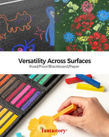 Fantastory Long Soft Chalk Pastels Set, 72 Sticks,Includes 5 Fluorescent Colors,Non Toxic Soft Pastels for Fantastory