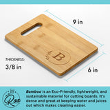 Personalized Cutting Boards - Small Monogrammed Engraved Cutting Board (B) - 9x6 Customized Bamboo Cutting Board with Initials - Wedding Kitchen Gift On The Rox